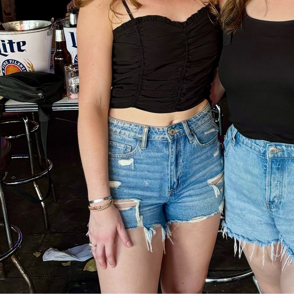 Altar'd State Ripped Blue Jean Shorts